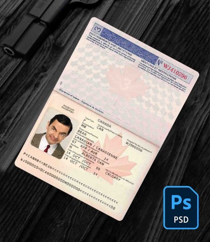 Canada passport (2002-2010) PSD